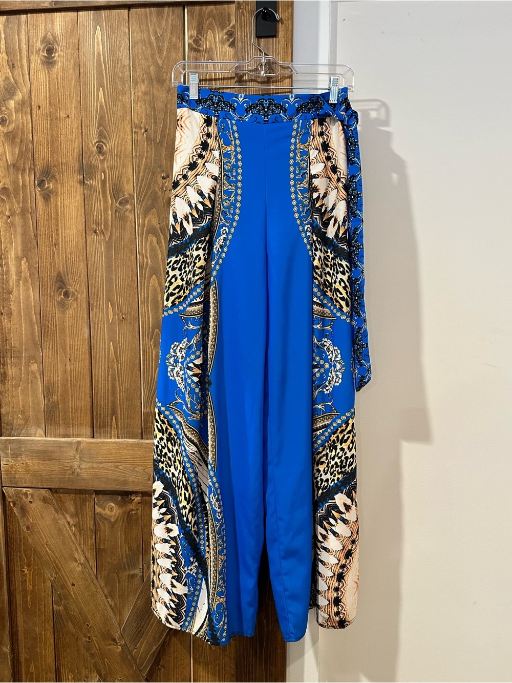Jealous Tomato Royal Blue Printed Wide-Leg Jumpsuit